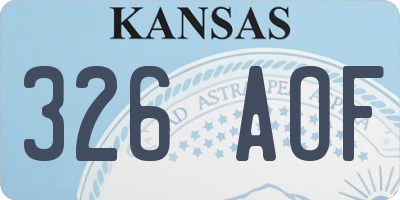 KS license plate 326AOF