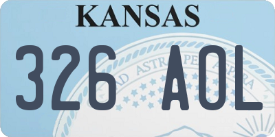 KS license plate 326AOL