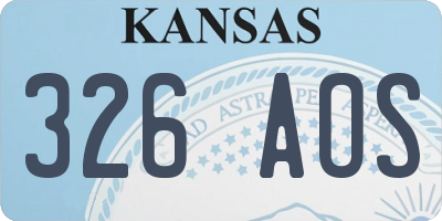 KS license plate 326AOS