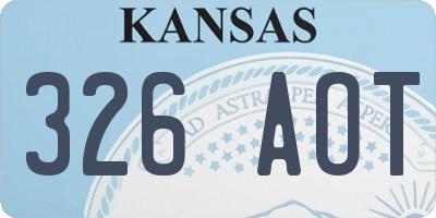 KS license plate 326AOT