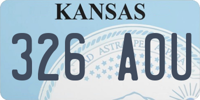 KS license plate 326AOU