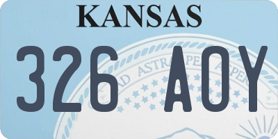 KS license plate 326AOY