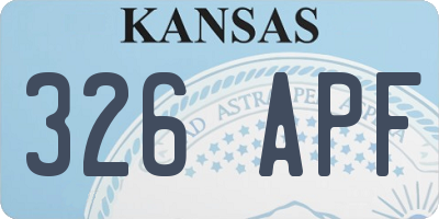 KS license plate 326APF