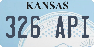 KS license plate 326API