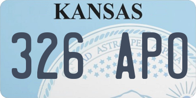 KS license plate 326APO