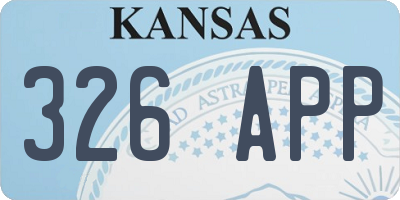 KS license plate 326APP