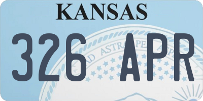 KS license plate 326APR