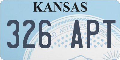 KS license plate 326APT