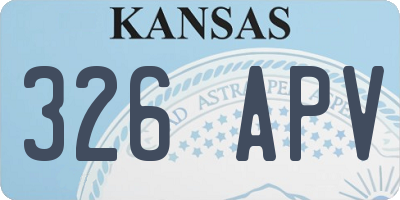 KS license plate 326APV