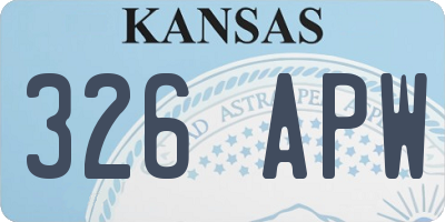 KS license plate 326APW