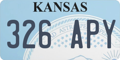 KS license plate 326APY