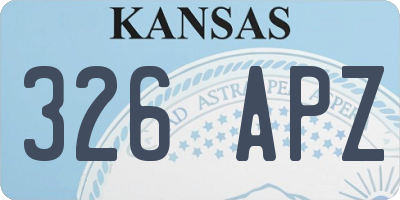 KS license plate 326APZ