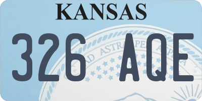 KS license plate 326AQE