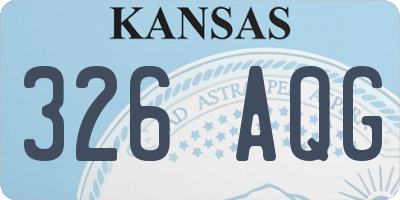 KS license plate 326AQG
