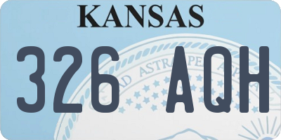 KS license plate 326AQH