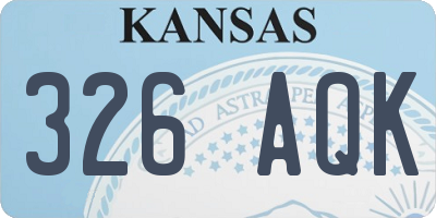 KS license plate 326AQK
