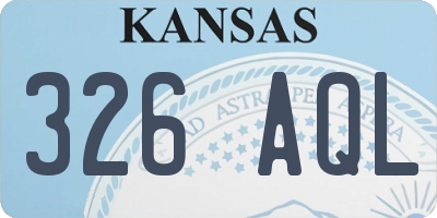 KS license plate 326AQL