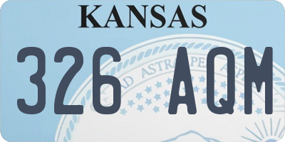 KS license plate 326AQM