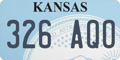 KS license plate 326AQO