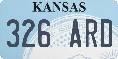 KS license plate 326ARD