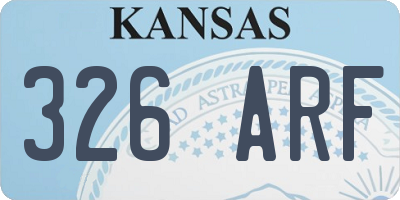 KS license plate 326ARF