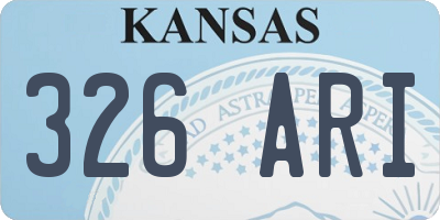 KS license plate 326ARI
