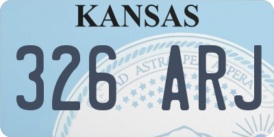 KS license plate 326ARJ