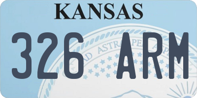 KS license plate 326ARM
