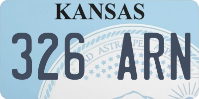 KS license plate 326ARN