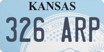 KS license plate 326ARP