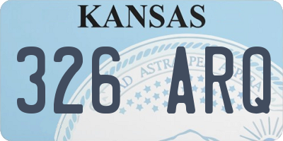 KS license plate 326ARQ