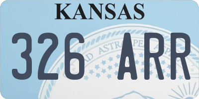 KS license plate 326ARR