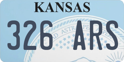 KS license plate 326ARS