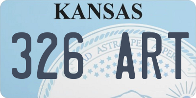 KS license plate 326ART