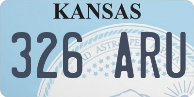 KS license plate 326ARU