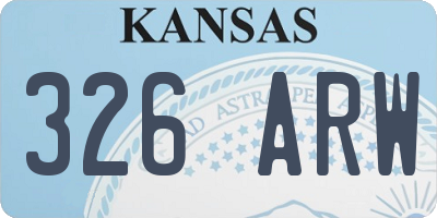 KS license plate 326ARW