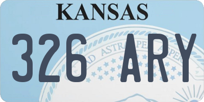 KS license plate 326ARY