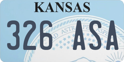 KS license plate 326ASA