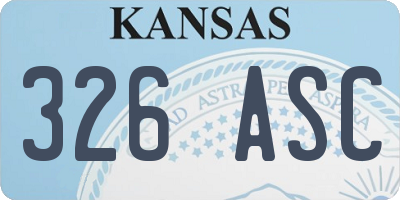 KS license plate 326ASC