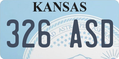 KS license plate 326ASD