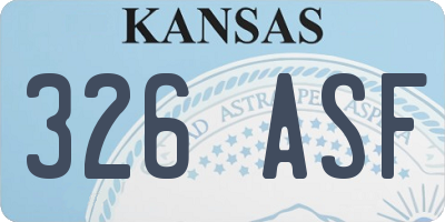 KS license plate 326ASF