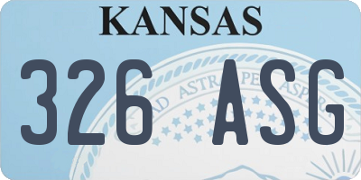 KS license plate 326ASG