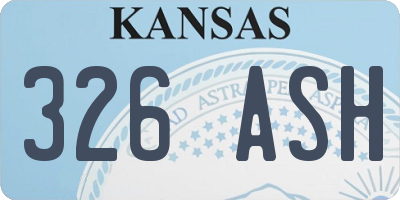 KS license plate 326ASH