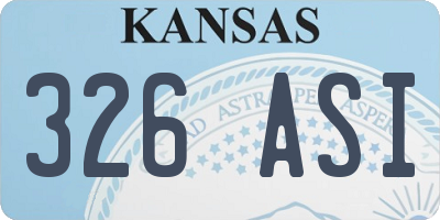 KS license plate 326ASI