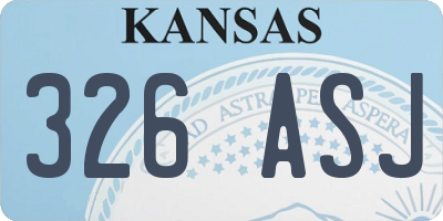 KS license plate 326ASJ
