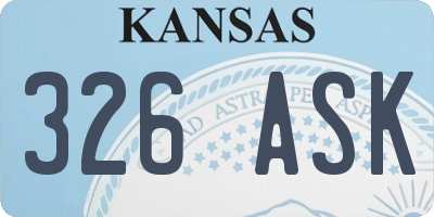 KS license plate 326ASK