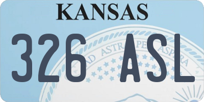 KS license plate 326ASL