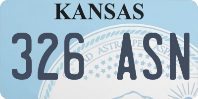 KS license plate 326ASN