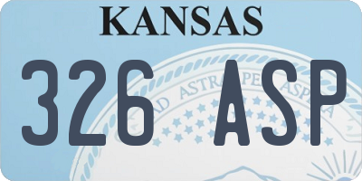 KS license plate 326ASP