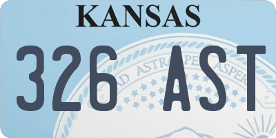 KS license plate 326AST